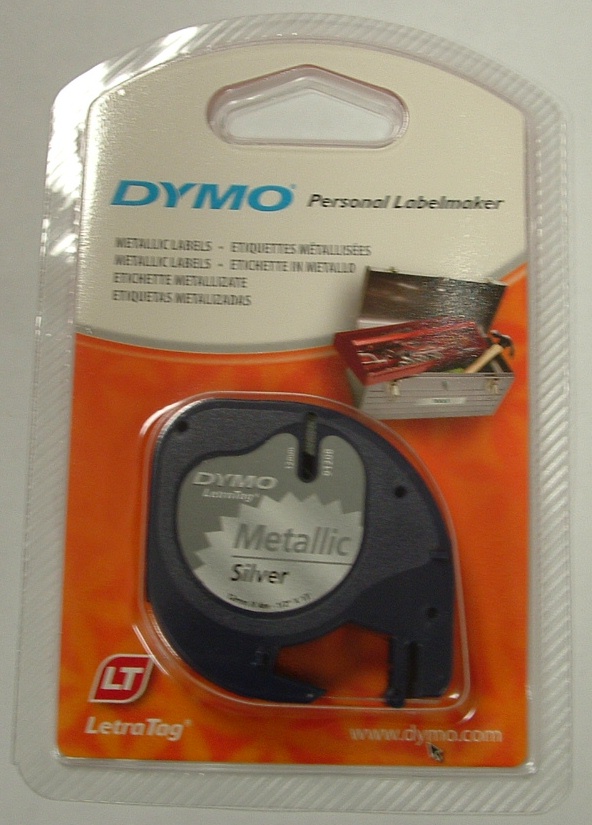 DYMO LETERATAG METALLIC SILVER 12MM x 4MM 91208